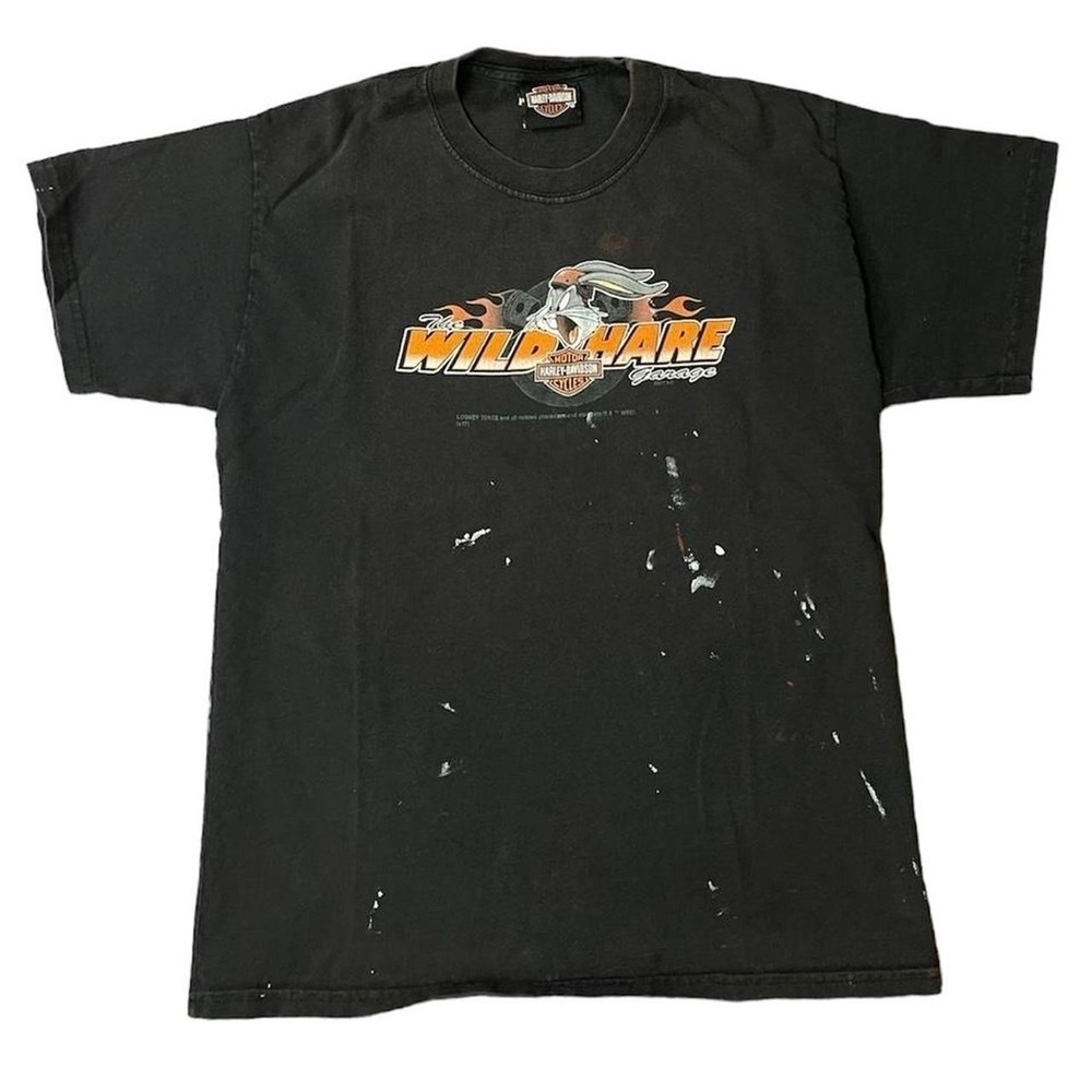 Vintage 90s Harley Davidson Looney Tunes Youth Biker Motorcycle Cartoon T-shirt
